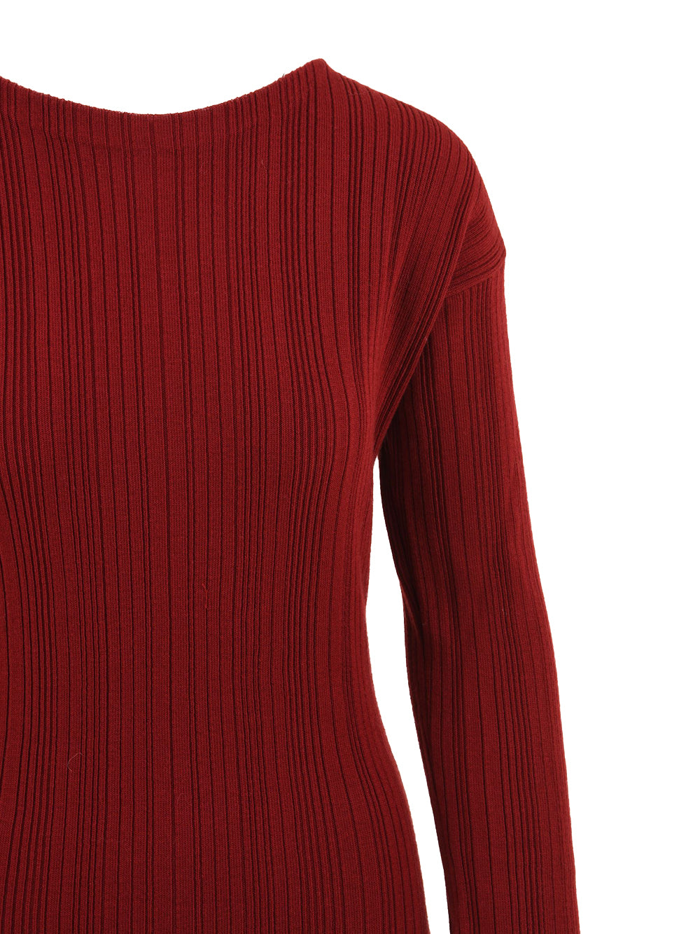 Abito lungo a costine con scollo su schiena AKEP Donna - Rosso