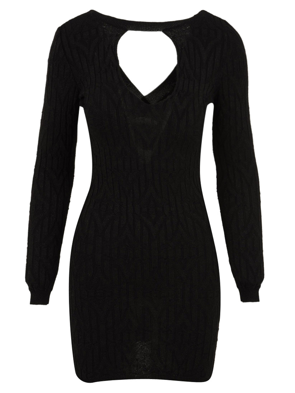 Abito corto in costina con scollo oblò AKEP Donna - Nero
