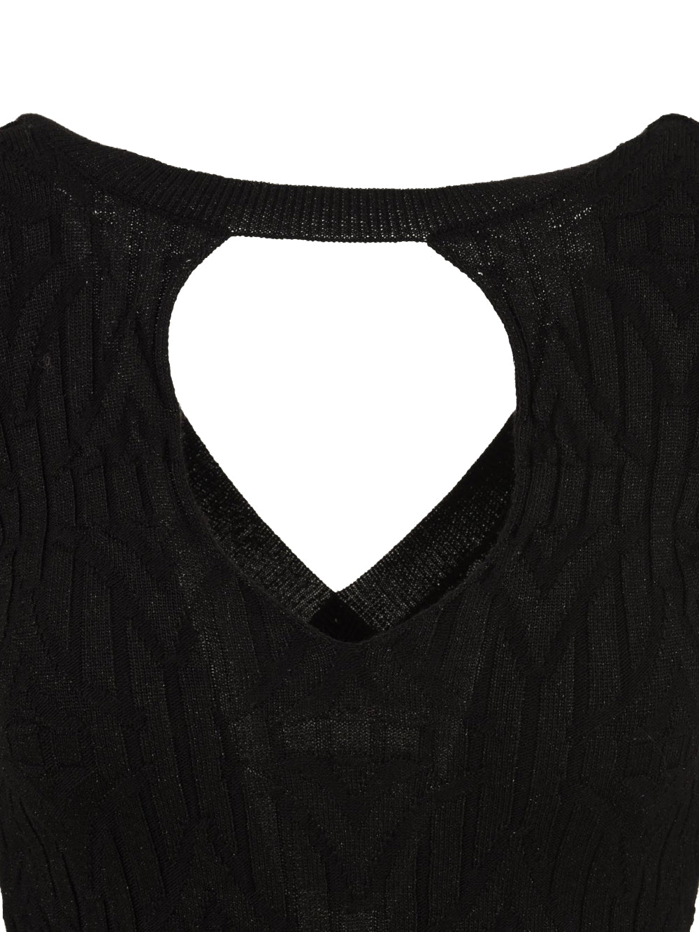 Abito corto in costina con scollo oblò AKEP Donna - Nero