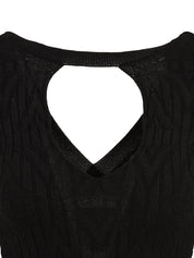 Abito corto in costina con scollo oblò AKEP Donna - Nero