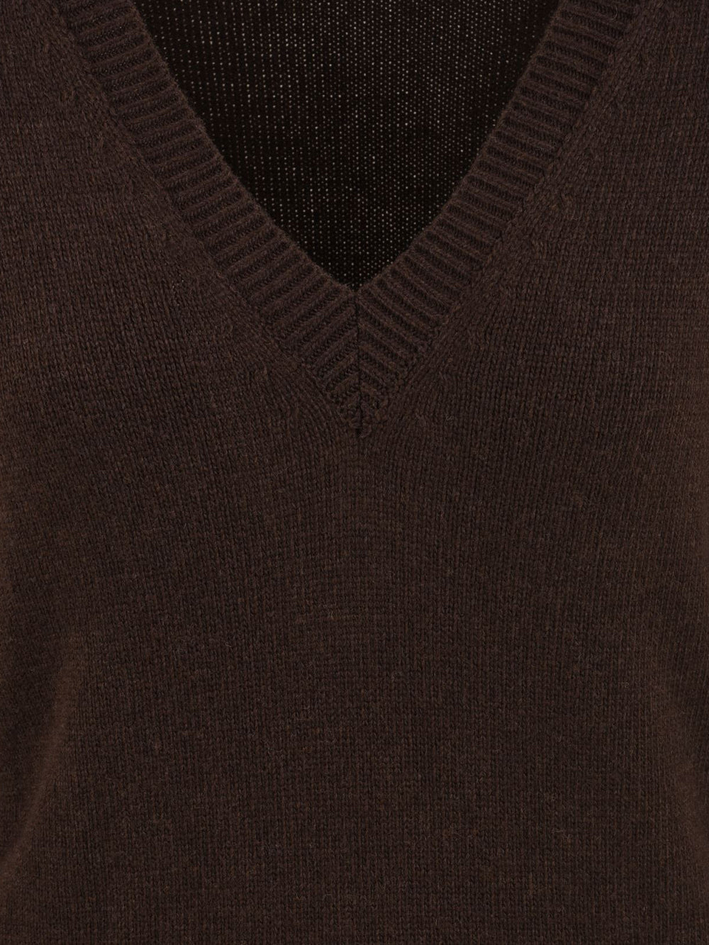 Abito in maglia con scollo a "V" e frange AKEP Donna - Marrone