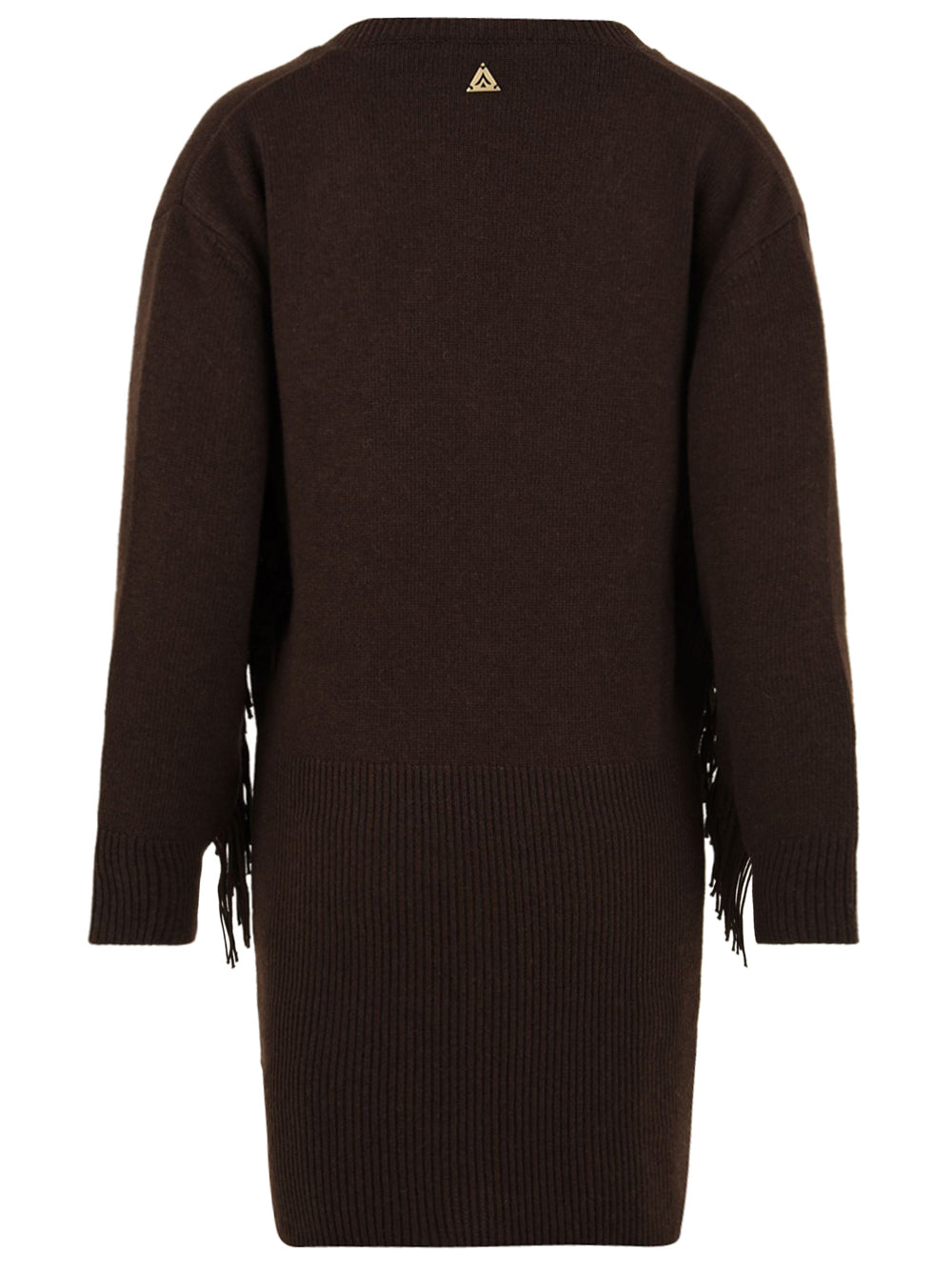 Abito in maglia con scollo a "V" e frange AKEP Donna - Marrone