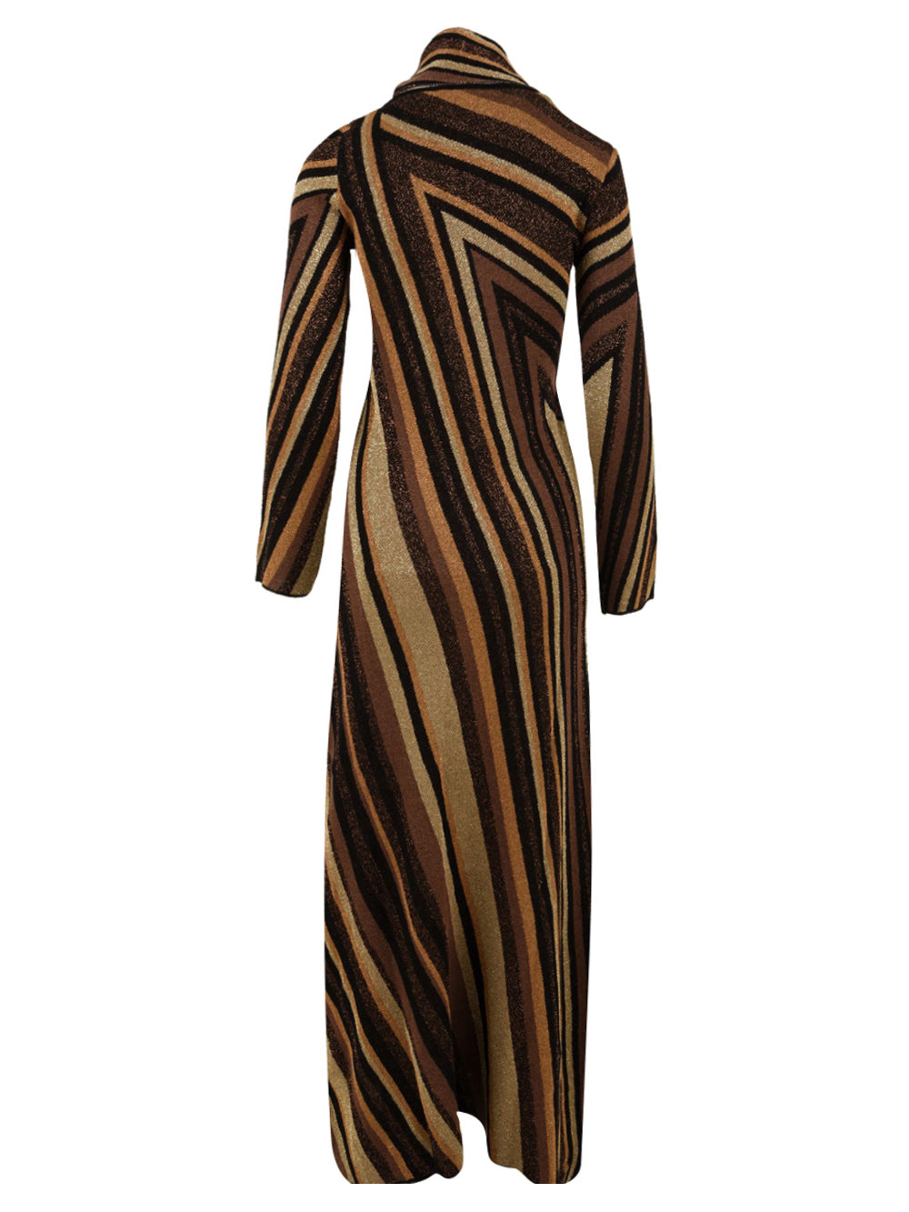 Abito lungo con scollo sciarpa riga diagonale AKEP Donna - Multicolore