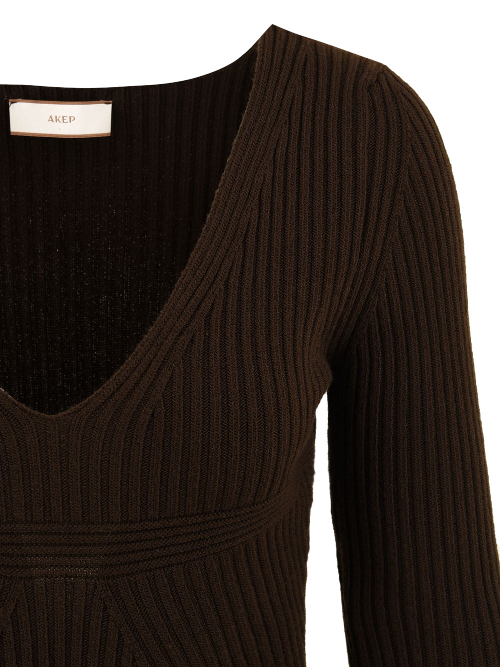 Abito lungo con scollo a "V" AKEP Donna - Marrone