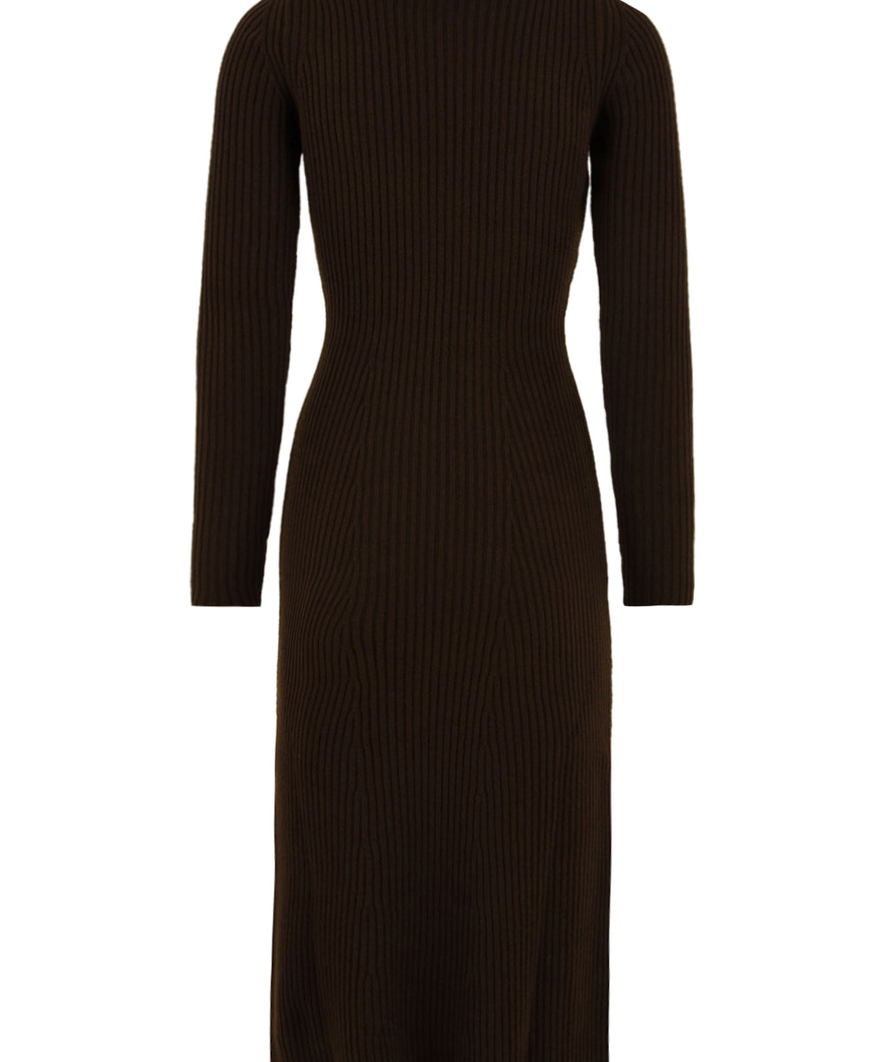 Abito lungo con scollo a "V" AKEP Donna - Marrone