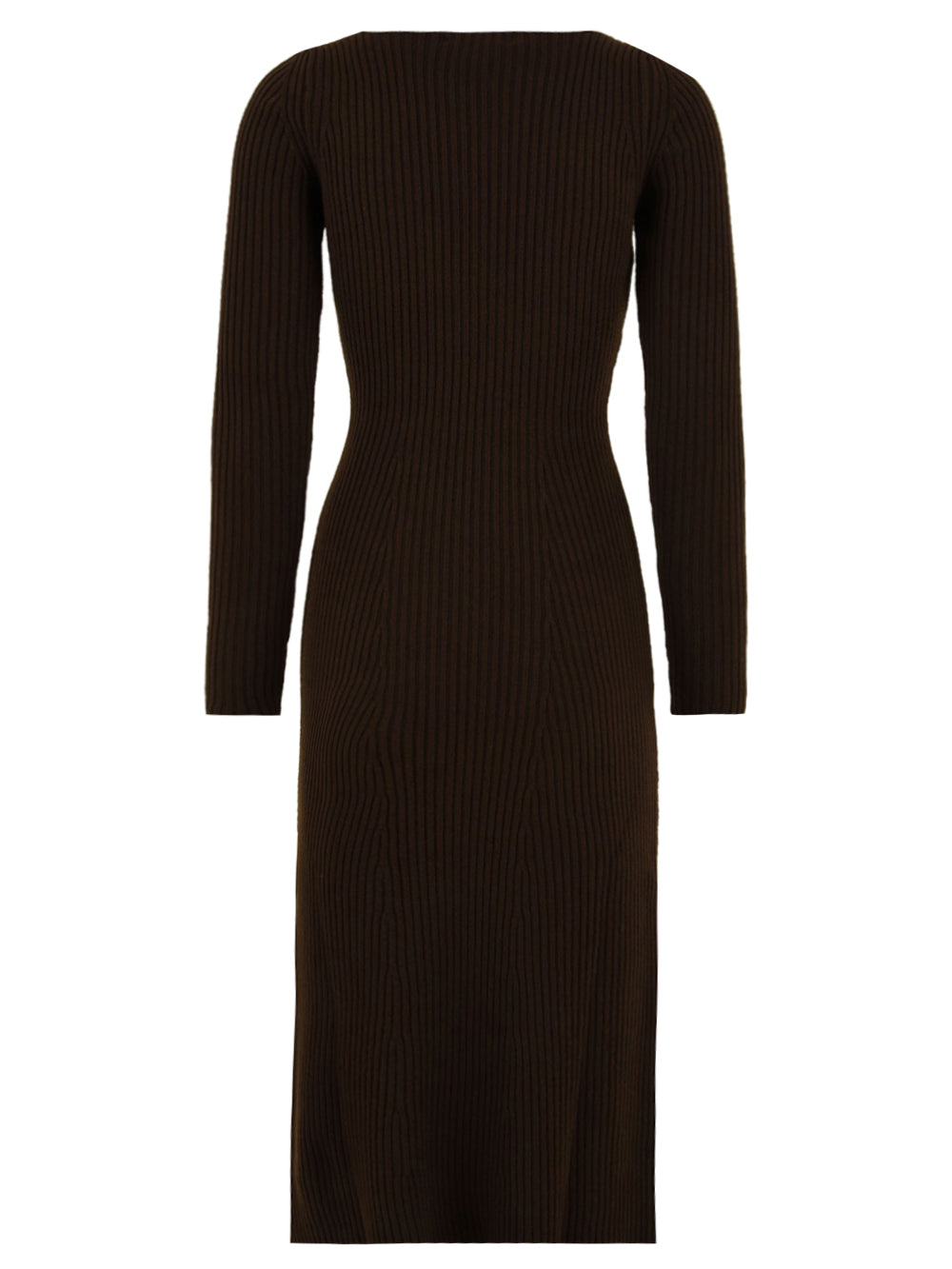 Abito lungo con scollo a "V" AKEP Donna - Marrone