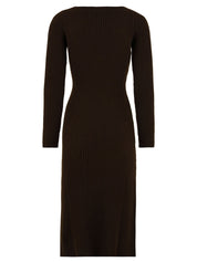 Abito lungo con scollo a "V" AKEP Donna - Marrone
