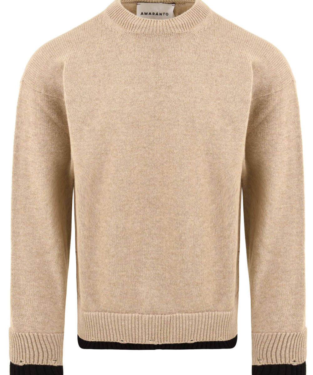 Maglione girocollo AMARANTO Uomo - Beige