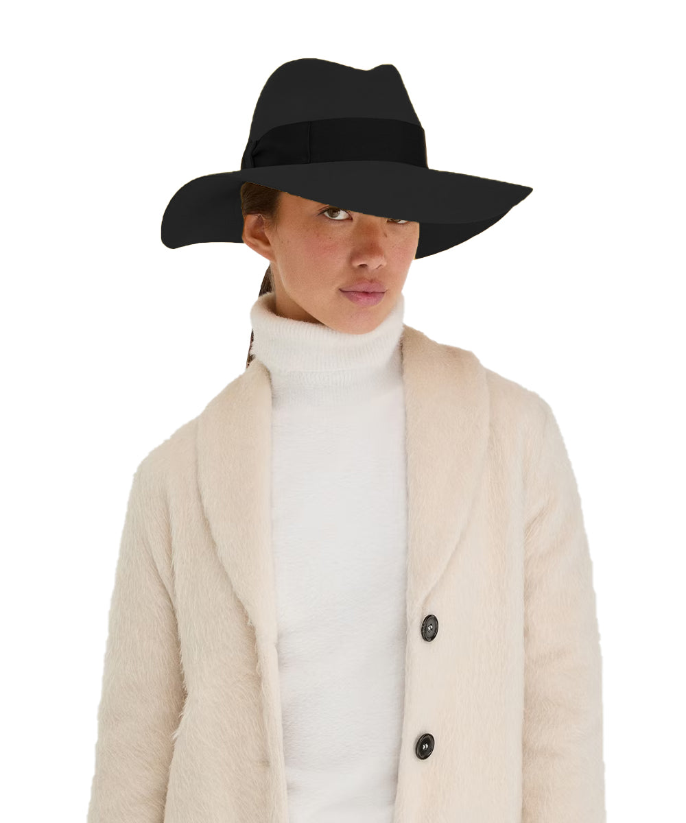 Cappello Sophie Feltro Lana Fine Tesa Larga BORSALINO Donna - Nero