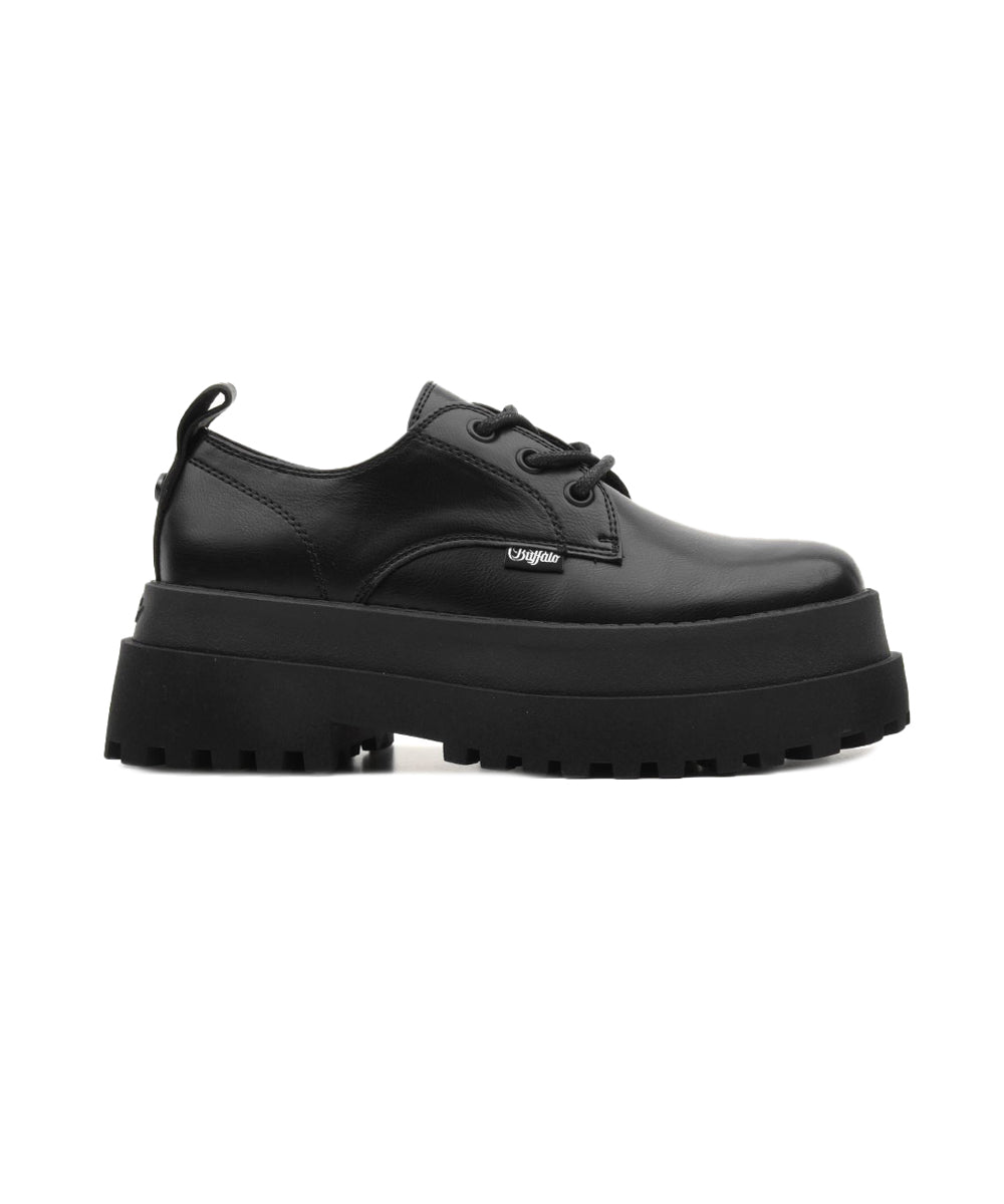 Scarpa Pluto Lace Up lo BUFFALO Donna - Nero