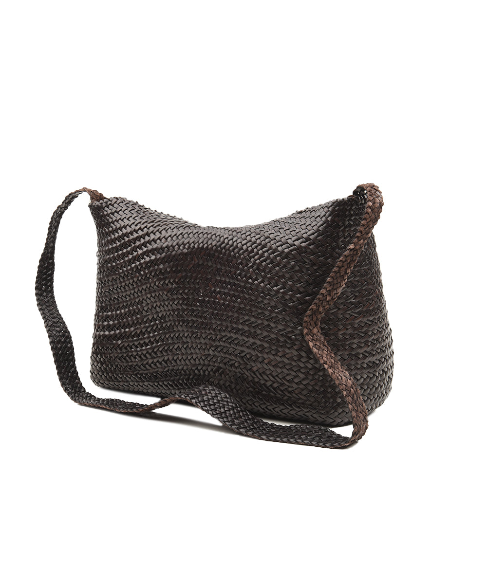 Borsa Santa Marta Diagonal Weave Flap DRAGON DIFFUSION Donna - Marrone