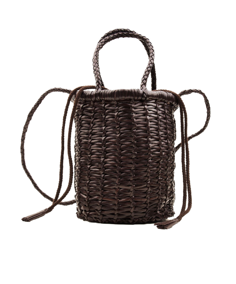 Borsa Lina Mini Jali Weave Small DRAGON DIFFUSION Donna - Marrone