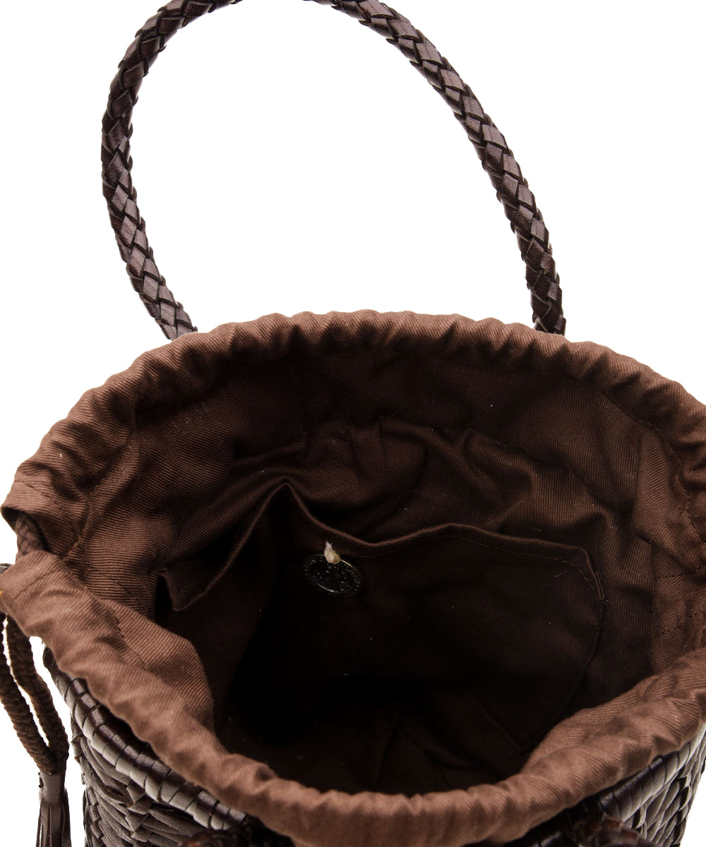 Borsa Lina Mini Jali Weave Small DRAGON DIFFUSION Donna - Marrone