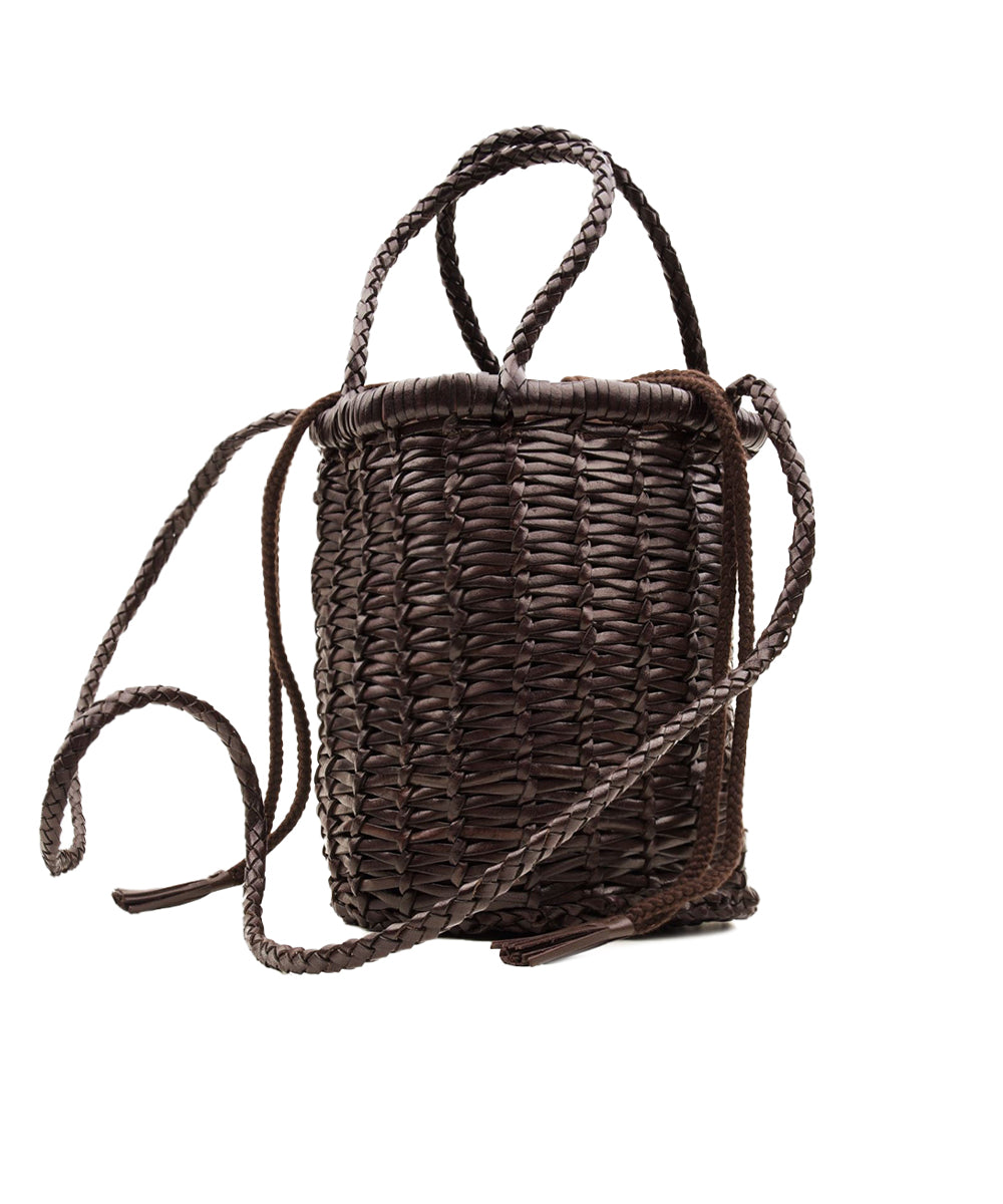Borsa Lina Mini Jali Weave Small DRAGON DIFFUSION Donna - Marrone