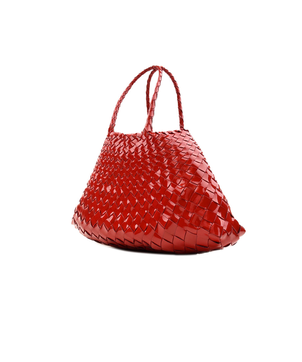 Borsa Santa Croce Small Tapered Leather Strap DRAGON DIFFUSION Donna - Rosso
