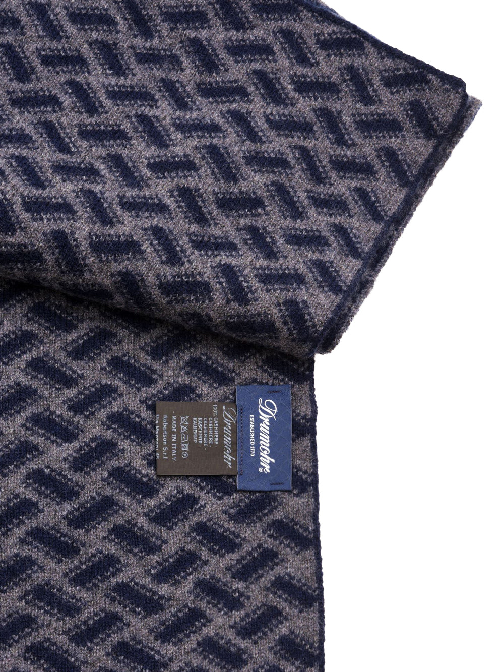 Sciarpa in Cashmere Biscottino DRUMOHR Uomo - Verde/Navy