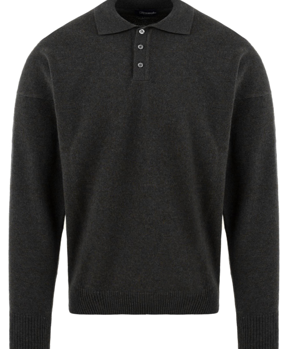 Polo manica lunga Micromelange DRUMOHR Uomo - Grigio
