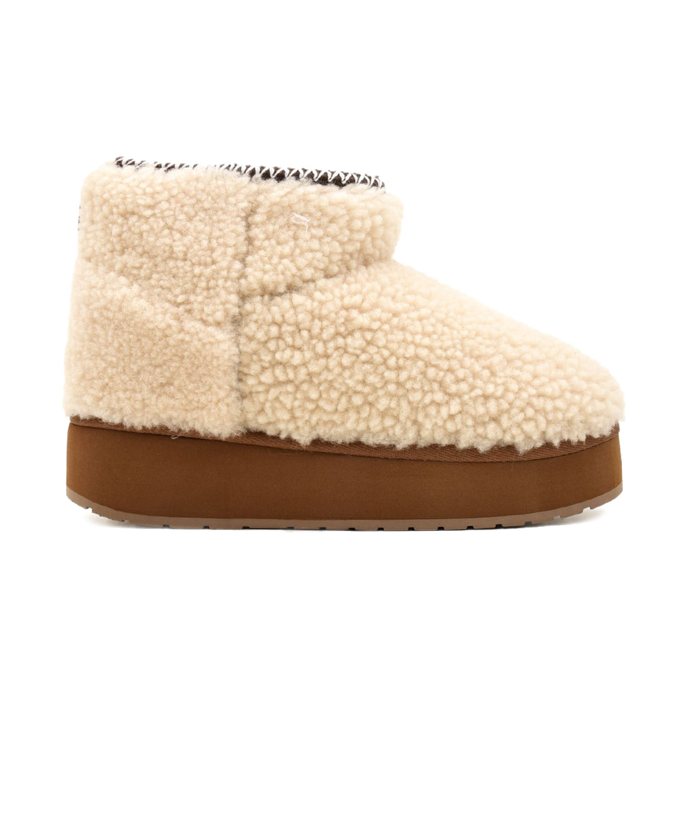 Stivaletto Stinger Micro Flatform Teddy EMU AUSTRALIA Donna - Natural