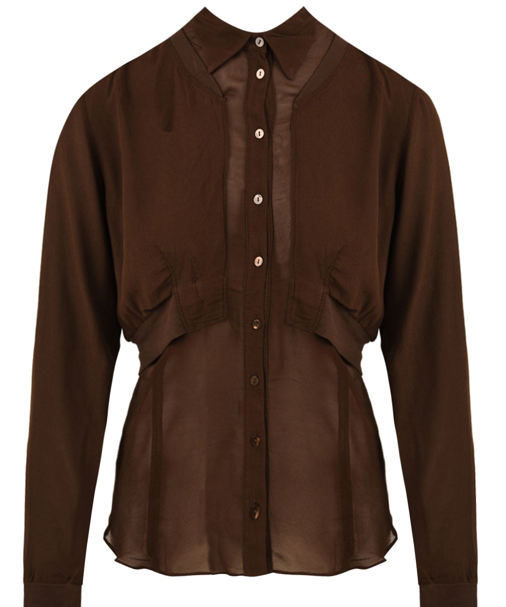 Camicia manica lunga EUROPEAN CULTURE Donna - Marrone