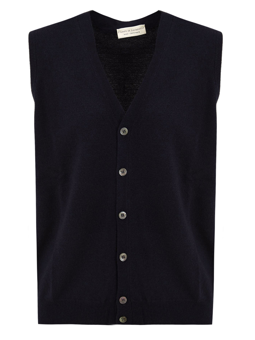 Maglione Gilet in Lana Cashmere FILIPPO DE LAURENTIIS Uomo - Blue