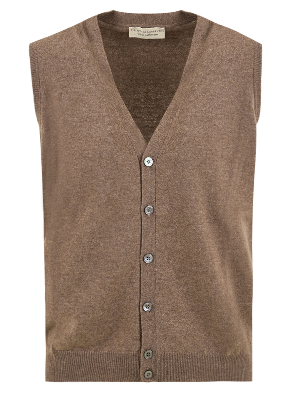 Maglione Gilet in Lana Cashmere FILIPPO DE LAURENTIIS Uomo - Beige