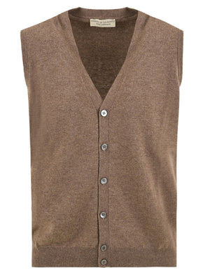 Maglione Gilet in Lana Cashmere FILIPPO DE LAURENTIIS Uomo - Beige
