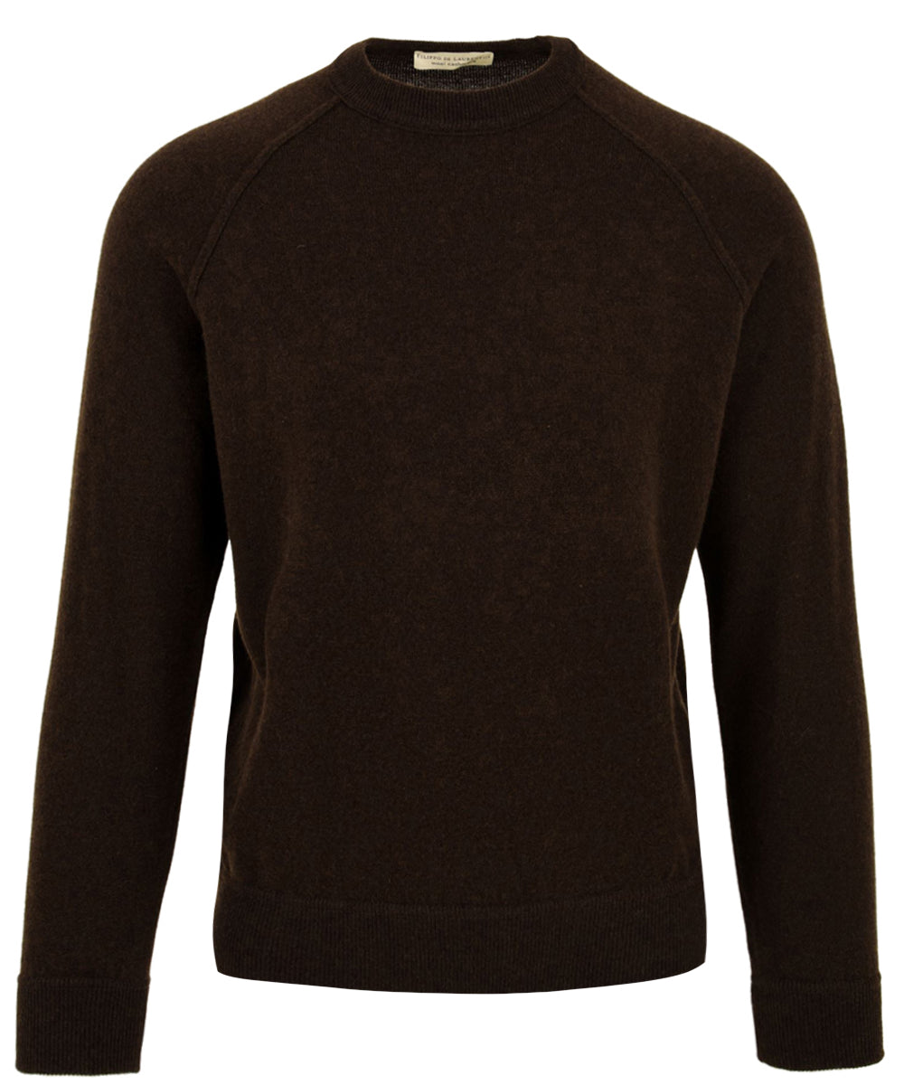 Maglione girocollo raglan Lana Cashmere FILIPPO DE LAURENTIIS Uomo - Marrone
