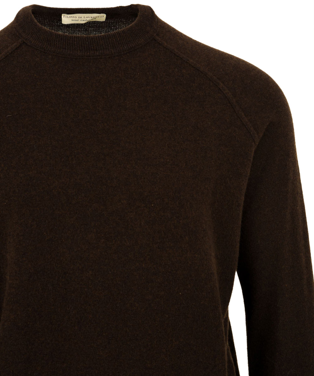 Maglione girocollo raglan Lana Cashmere FILIPPO DE LAURENTIIS Uomo - Marrone