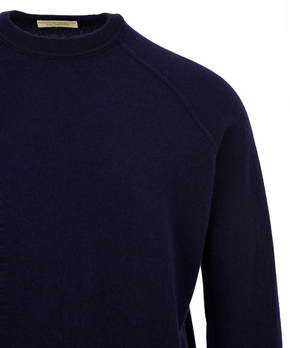 Maglione girocollo raglan Lana Cashmere FILIPPO DE LAURENTIIS Uomo - Blue