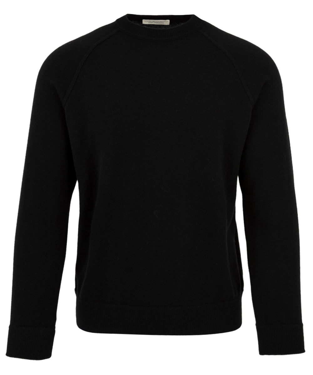 Maglione girocollo raglan Lana Cashmere FILIPPO DE LAURENTIIS Uomo - Nero