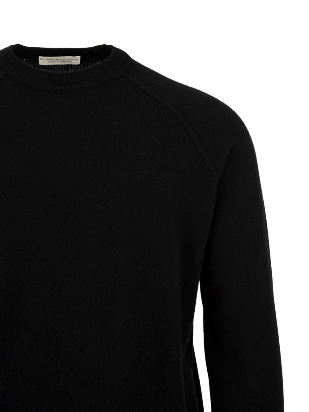 Maglione girocollo raglan Lana Cashmere FILIPPO DE LAURENTIIS Uomo - Nero