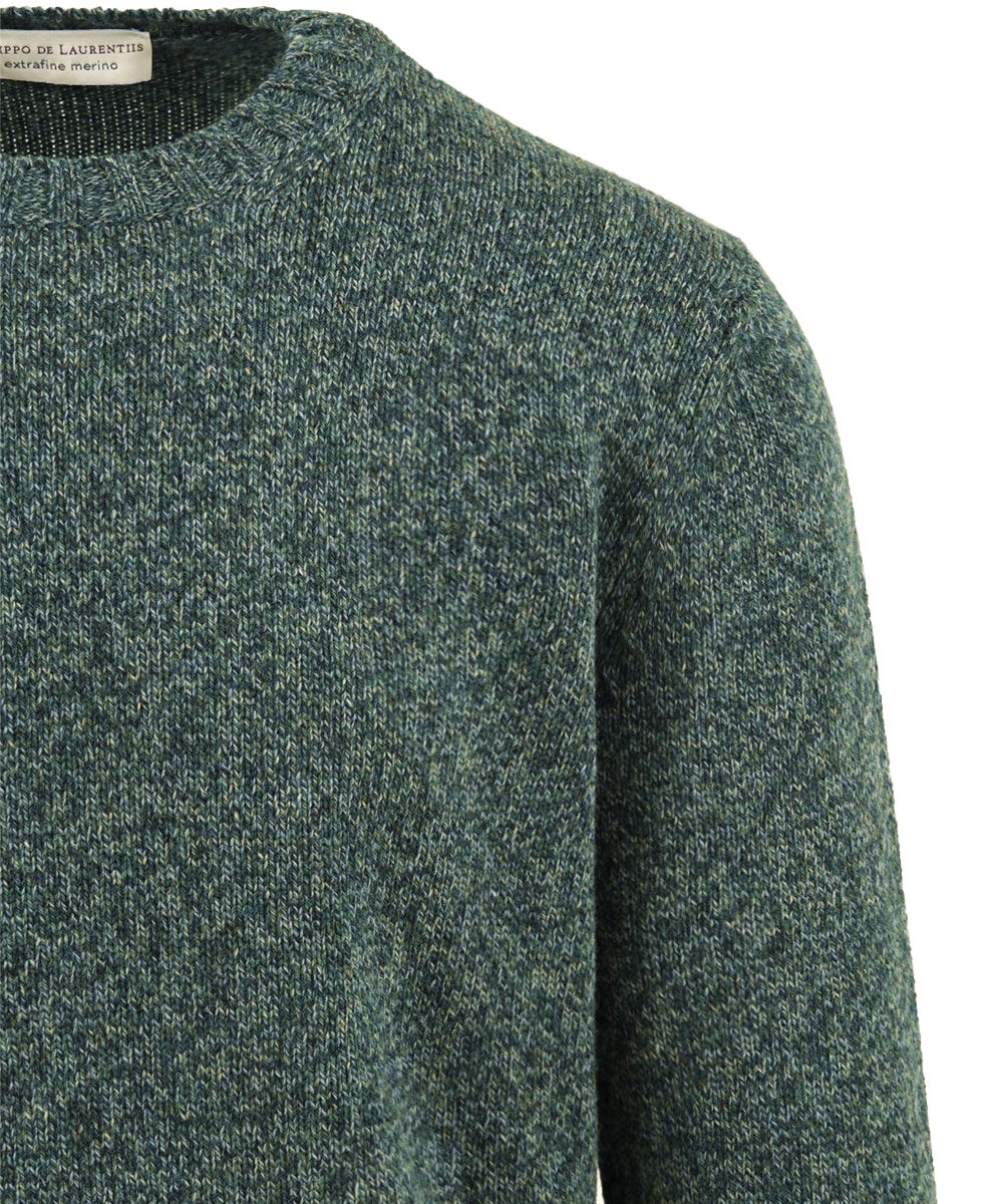 Maglione girocollo Merino extrafine FILIPPO DE LAURENTIIS Uomo - Verde
