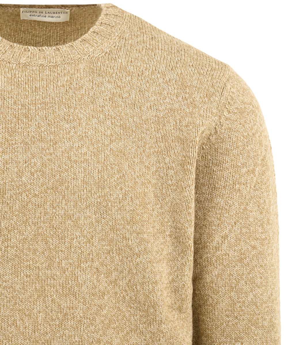 Maglione girocollo Merino extrafine FILIPPO DE LAURENTIIS Uomo - Beige