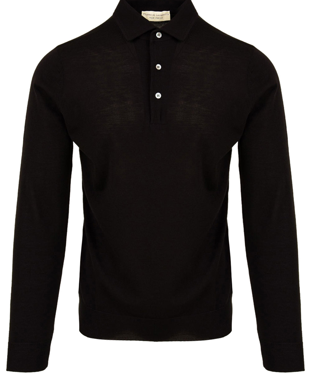 Polo Royal Merino FILIPPO DE LAURENTIIS Uomo - Nero