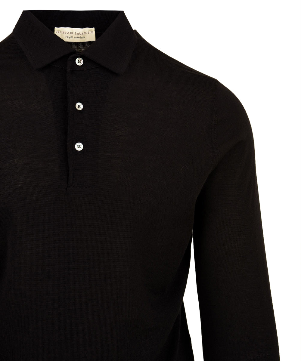 Polo Royal Merino FILIPPO DE LAURENTIIS Uomo - Nero