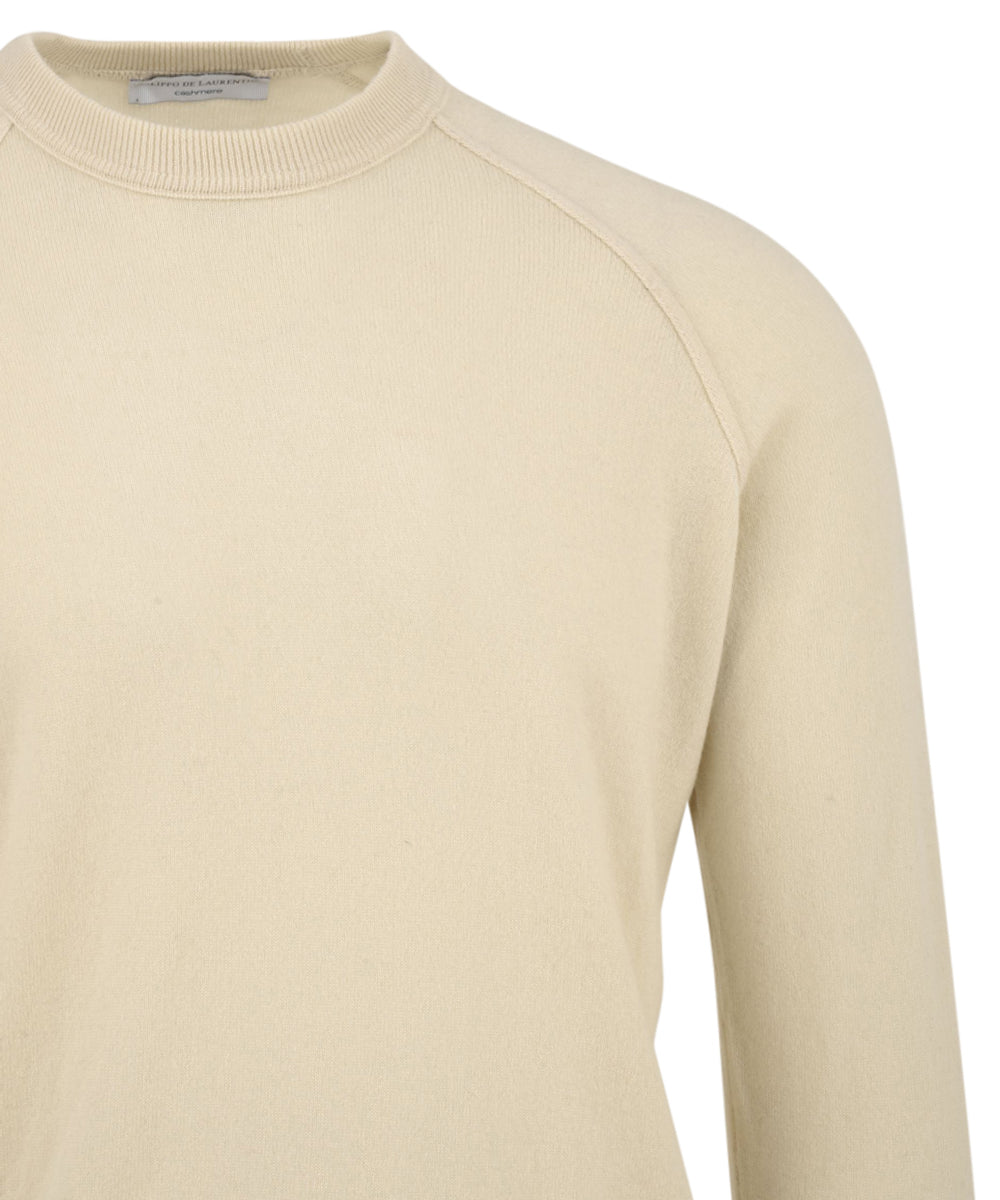 Maglione girocollo raglan Cashmere FILIPPO DE LAURENTIIS Uomo - Bianco