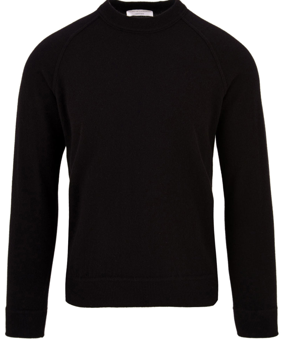 Maglione girocollo raglan Cashmere FILIPPO DE LAURENTIIS Uomo - Nero