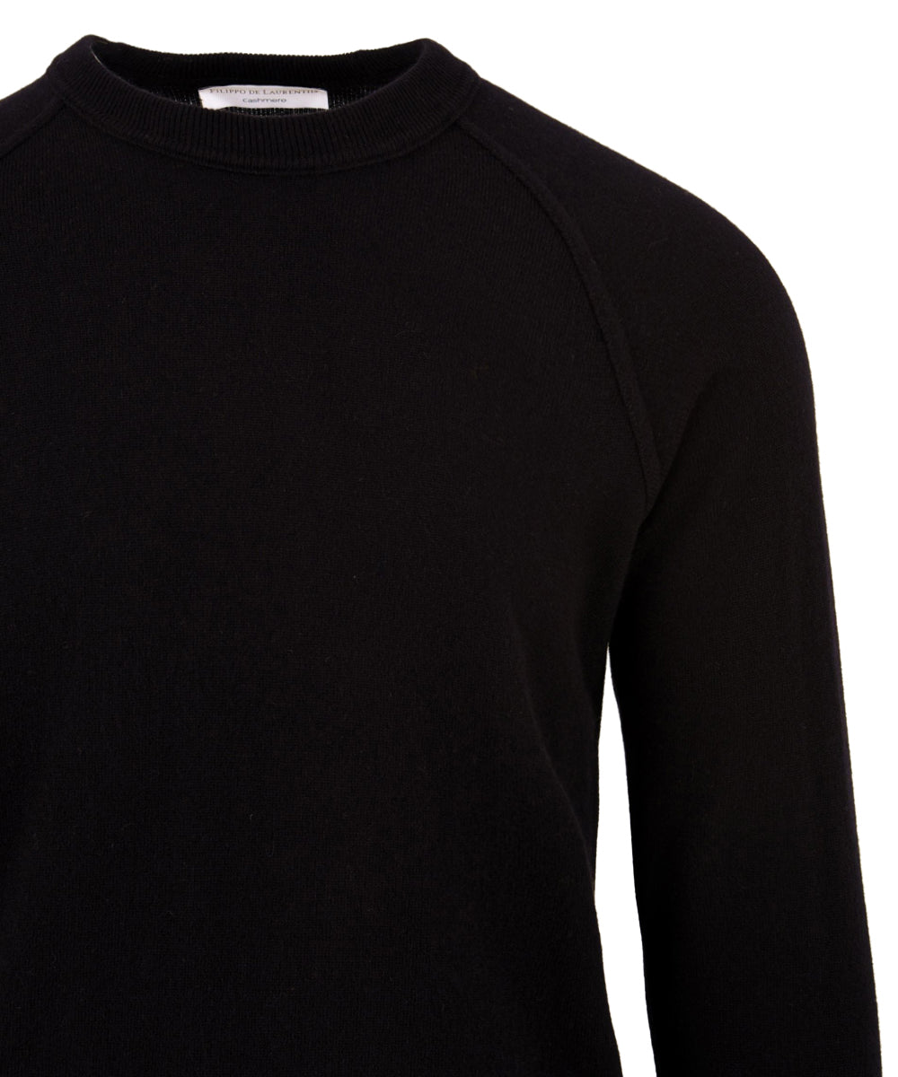 Maglione girocollo raglan Cashmere FILIPPO DE LAURENTIIS Uomo - Nero