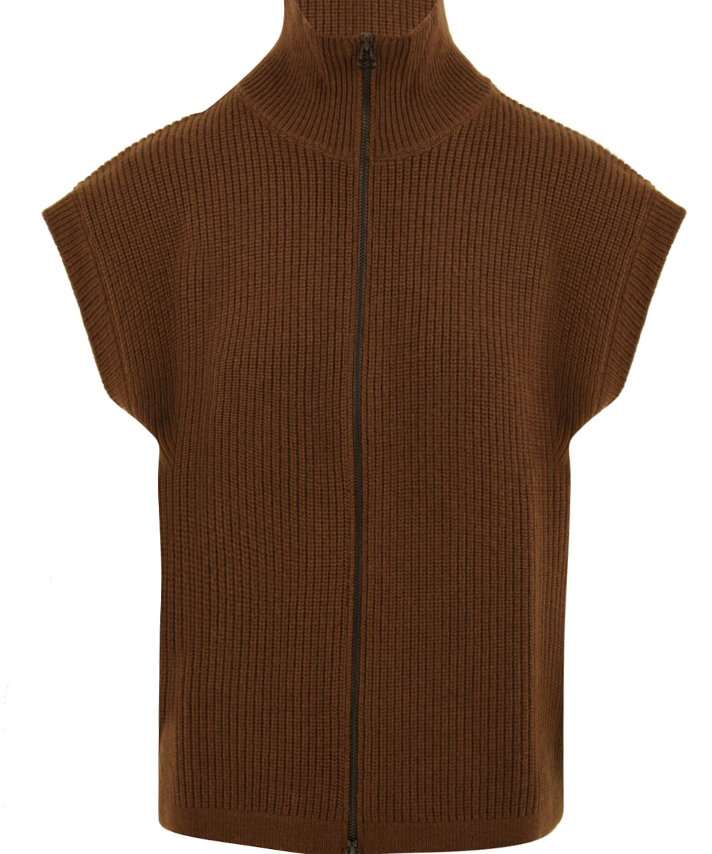 Gilet con zip FIVE Donna - Marrone