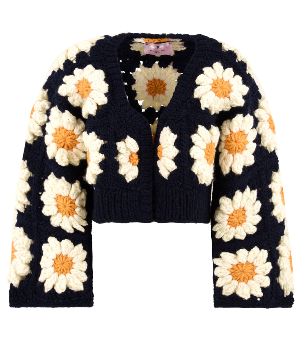 Cardigan Colossal Daisies FRAISES ET DESIRS Donna - Blue