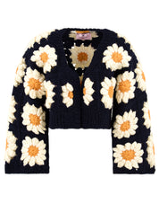 Cardigan Colossal Daisies FRAISES ET DESIRS Donna - Blue