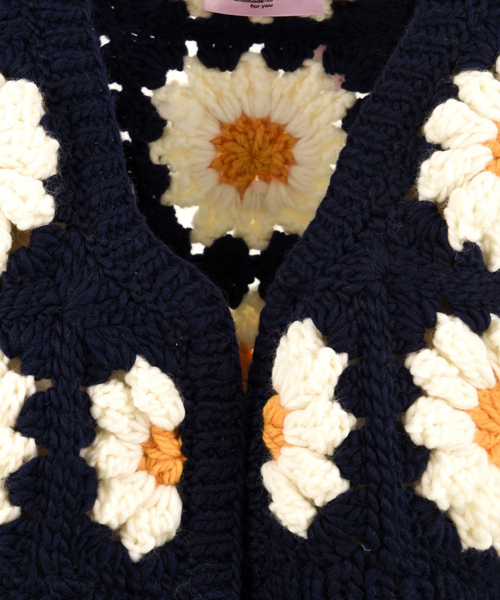 Cardigan Colossal Daisies FRAISES ET DESIRS Donna - Blue