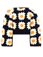 Cardigan Colossal Daisies FRAISES ET DESIRS Donna - Blue