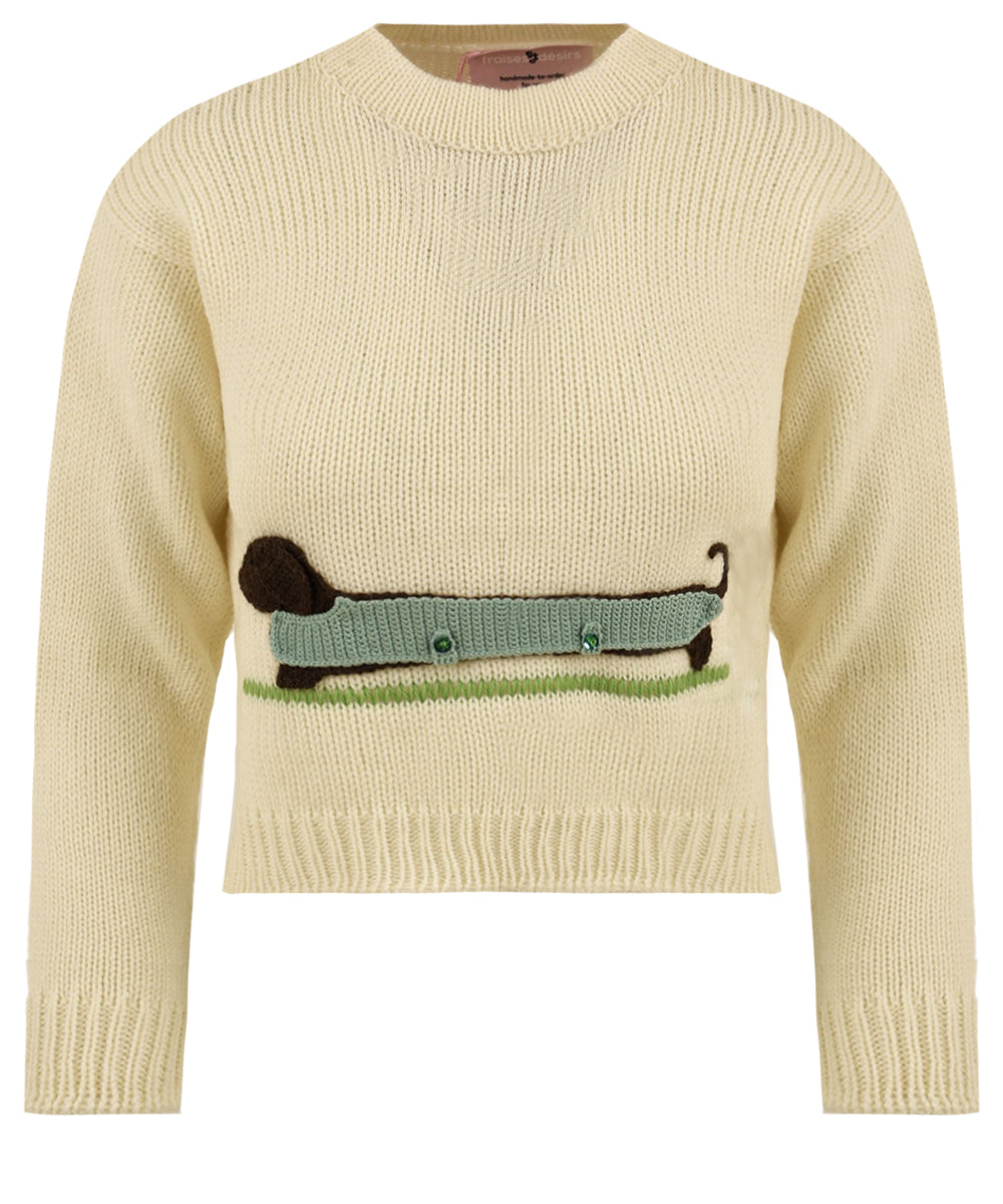 Maglione The Sausage Dog FRAISES ET DESIRS Donna - Bianco