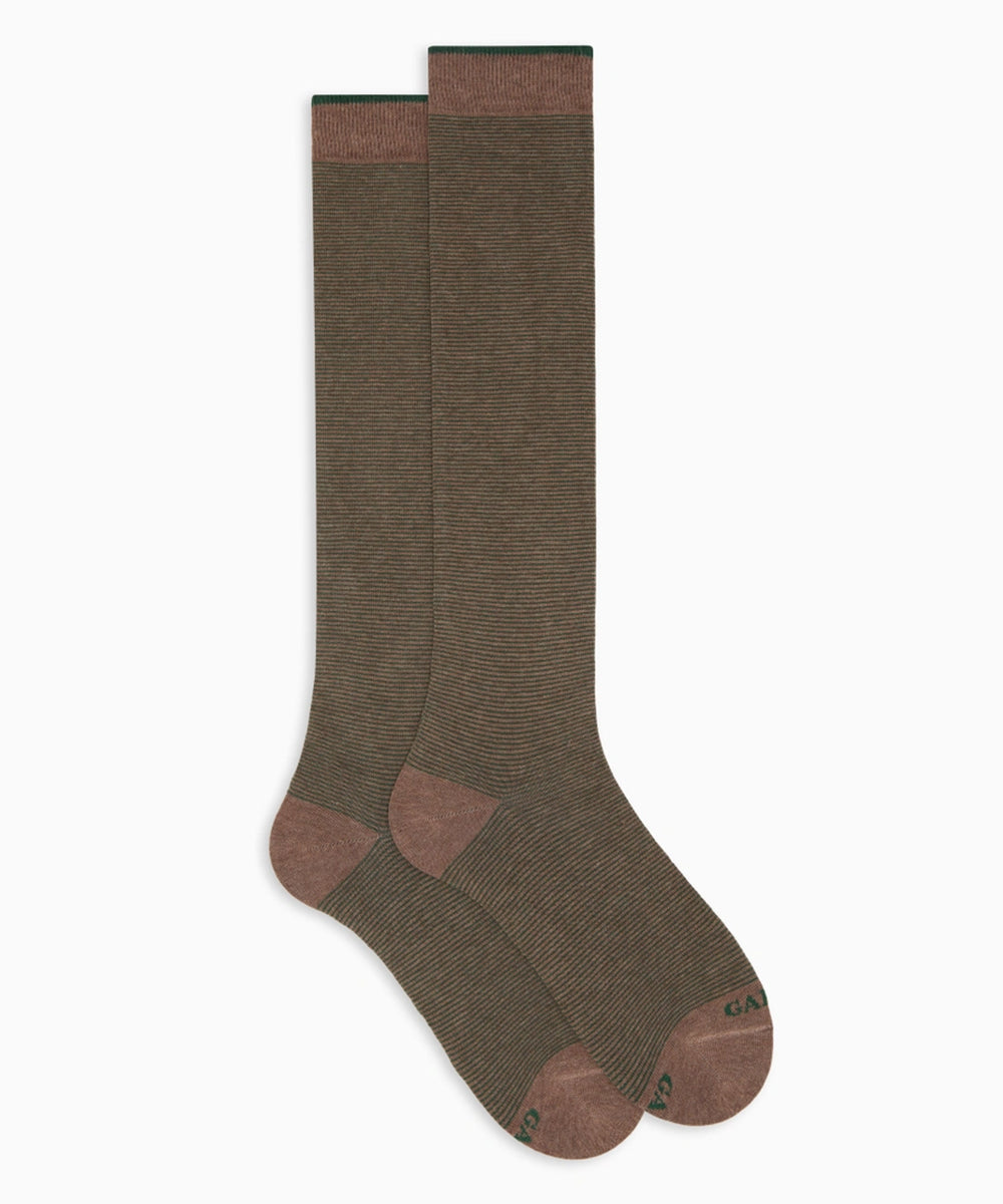 Calze lunghe righina sottile GALLO Uomo - Marrone