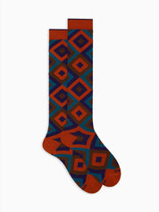 Calze lunghe fantasia rombi GALLO Uomo - Beige