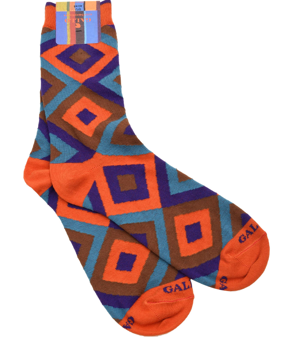 Calze corte fantasia rombi GALLO Uomo - Rame