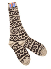 Calze lunghe fantasia greca natalizia GALLO Uomo - Marrone