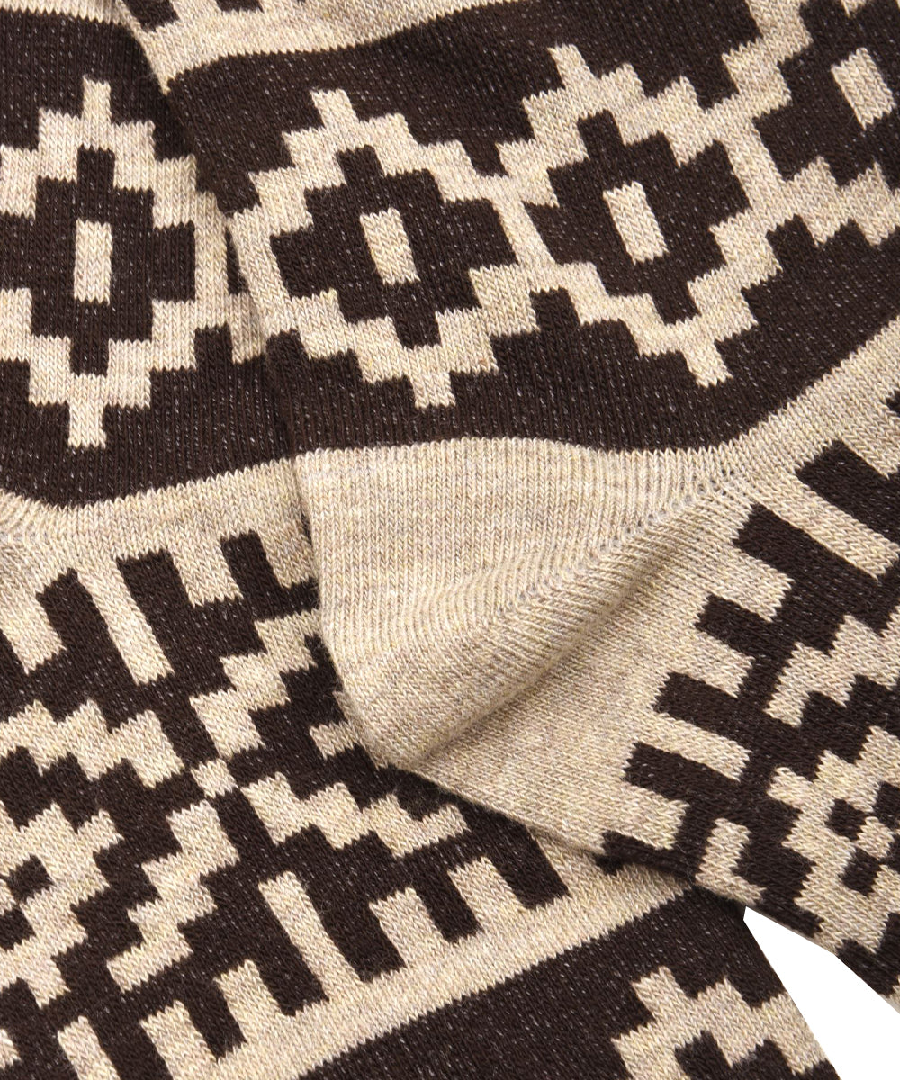 Calze lunghe fantasia greca natalizia GALLO Uomo - Marrone