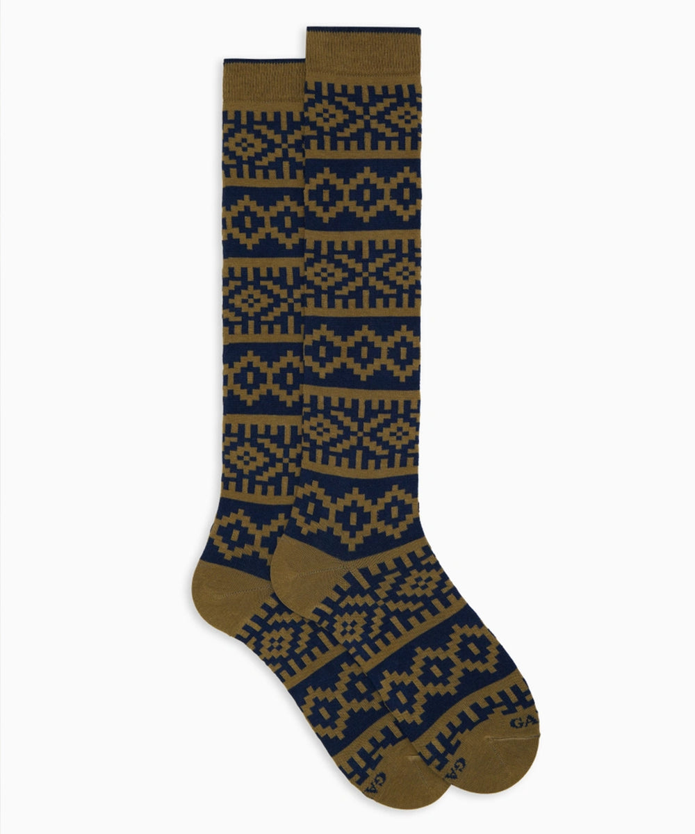 Calze lunghe fantasia greca natalizia GALLO Uomo - Multicolore